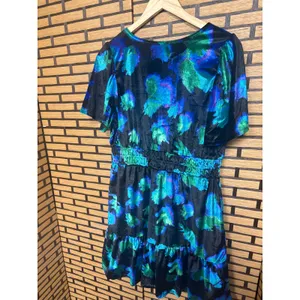 French‎ Connection Blue Velour Dress Size Medium thumbnail 2