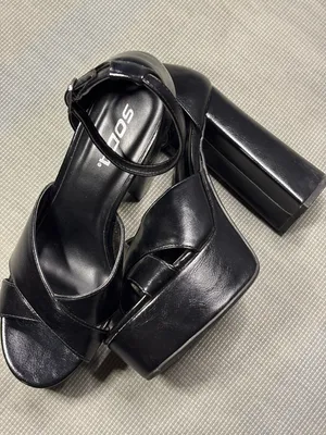 Soda Black Platform Ankle-Strap Sandals thumbnail 11
