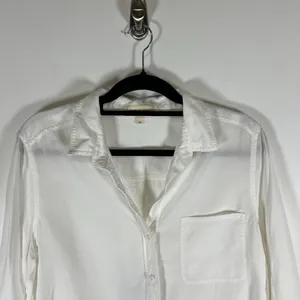 Anthropologie CLOTH & STONE Shirt Top Sz M White Button Hi-Lo 3/4 Sleeve Tencel‎ thumbnail 2