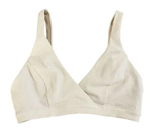 Lululemon Clear Waters Ribbed‎ Bikini Swim Top White Bralette Size 4 Est thumbnail 1