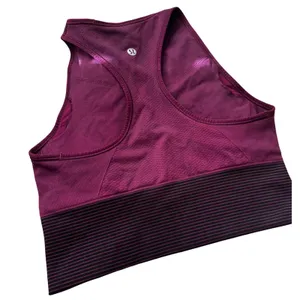 Lululemon Ebb to Train Bra WashMarvel‎ Black Sz 6 No Cups Activewear W2BIIS thumbnail 4