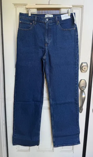 Abercrombie & Fitch The 90s Relaxed High Rise Jeans Size 32 Extra Long Dark Wash thumbnail 1