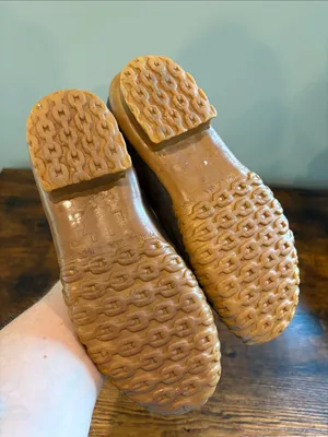 Vintage LL Bean Maine‎ Duck Rain Boots Tan Leather Brown Rubber Size 7 thumbnail 9