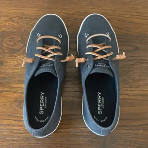 Women’s Sperry Navy Blue Canvas Sneakers thumbnail 2