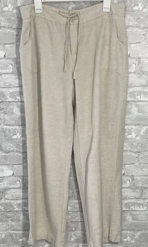 Coldwater Creek Light Beige Linen Pants thumbnail 1