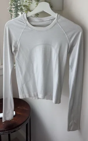Lululemon white long sleeve swiftly top  thumbnail 1
