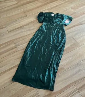 NWT Birdy Grey Jesse Kimono Satin Emerald Bridesmaid Maxi Dress Women Small thumbnail 6