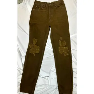 Free People We the Free The Lasso Distressed Straight-leg Jeans Brown 25 thumbnail 3