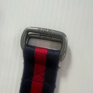 Vintage Ralph Lauren Polo Women's Red/Blue Stripe Double D Ring Preppy Belt thumbnail 7