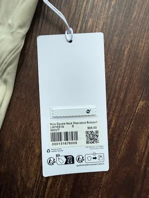 NWT Lululemon Bone Nulu Wundermost Square Neck Sleeveless Bodysuit - Size S thumbnail 8