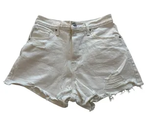 Levi’s white distressed denim high waisted mom shorts size 28 thumbnail 1