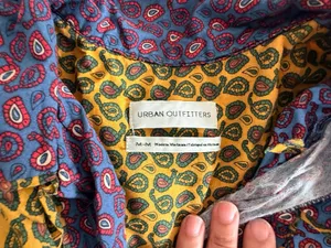 Urban Outfitters Mixed Paisley Colorblock Button Down Shirt Size M thumbnail 2