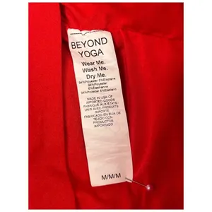 Beyond Yoga Tank Dress Womens Medium Red Ruched Fitted Stretch Athleisure Sporty thumbnail 5