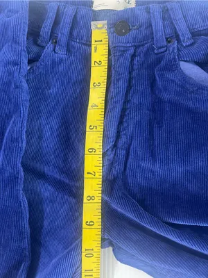 Free People We The Free Blue Corduroy Risk T High Rise Straight Pants Size 26 NW thumbnail 3