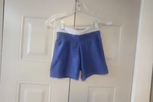 Workout exercise loungewear casual summer active shorts in blue and gray. thumbnail 8