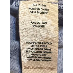 Soft Surroundings Midi Shirt Dress Women S Blue Cotton Linen Good Missing Belt thumbnail 7