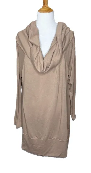 Daytrip Light Brown Cowl Neck Oversized Sweatshirt Size Large Womens thumbnail 1