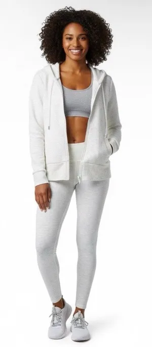 Active Life Cream Zip-Up Hoodie thumbnail 1