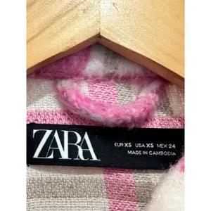 Zara Pink Plaid Cropped Shacket Jacket Size XS Fall Oversized thumbnail 4