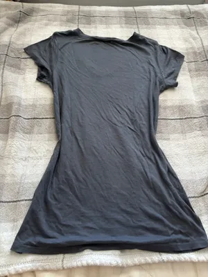 Vince Dark grey t-shirt with cut off sleeves and v neck. thumbnail 2
