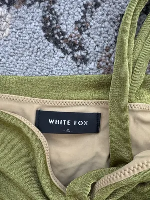 White Fox Love Language Single Strap Cut Out Mini Dress Green Small thumbnail 3