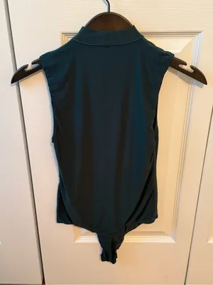 Aerie Smoothez Mock Neck Bodysuit in Mystical Green thumbnail 3