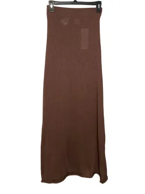 SNDYS Cali Maxi Skirt in Chocolate Brown X-Small New Womens Knit Bottoms thumbnail 6