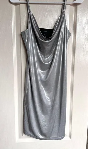 Forever 21 Metallic Silver Slip Dress thumbnail 1