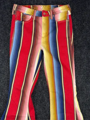 Free People Wrangler x Lainey Wilson Rodeo Ben Stripe Flare Jean 27 x 33 Western thumbnail 4