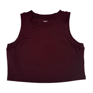 DSG x Twitch + Allison Women's High Neck Active Crop Tank Top Wine Red Size S thumbnail 2