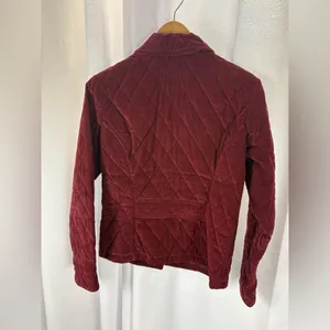 EDDIE BAUER | Women's Small Red Quilted Corduroy Riding Jacket Western Chore EUC thumbnail 6