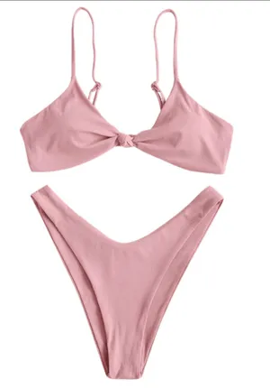 Zaful Ribbed Knot Brazilian Bikini thumbnail 5