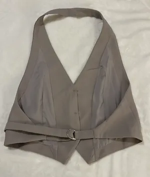 Button Down Vest Top Gray thumbnail 2
