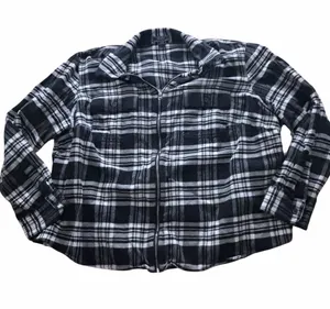 Chaps Plus Size Black Plaid Flannel Shacket 3X thumbnail 1