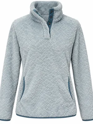 Eddie Bauer Light Blue Sherpa Fleece Snap Neck Pullover Small thumbnail 1