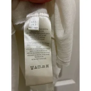 We The Free Off White V-Neck Raw Hem Oversize Boho Top Small thumbnail 4