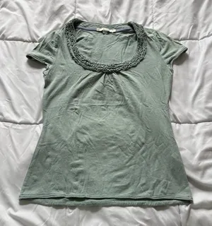 Vintage 90s Y2K Mint Green Womens Size 6 Green‎ T Shirt Baby Tee Round Neck thumbnail 1