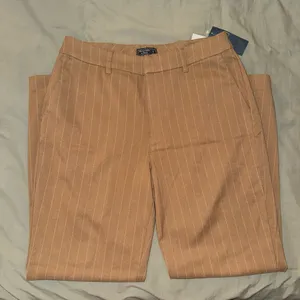 Abercrombie & Fitch Pants Women's Medium Brown Striped Slack Cropped Relaxed thumbnail 1