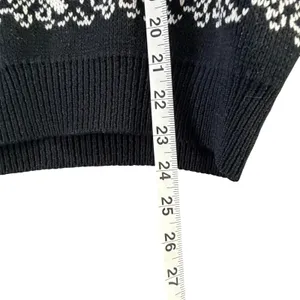 Vintage Rainbow Ridge Fair Isle Nordic Knit Sweater M Cream Black Cozy Chunky thumbnail 7