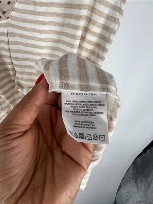 Anthropologie‎ Neutral Beige & White Striped V‑Neck Tee thumbnail 11