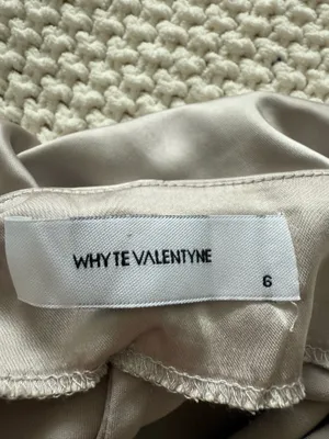Whyte Valentyne silver satin cowl neck midi slip dress size AU6 size US2 thumbnail 5