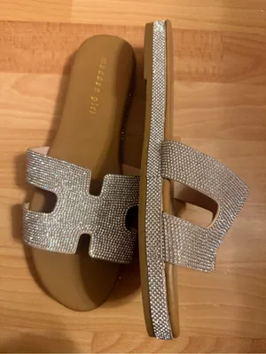 Madden Girl Sparkling Silver Cutout Slide Sandals thumbnail 2
