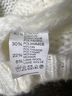 Cream Open Front Knit Mohair Blend Cardigan Sweater thumbnail 6