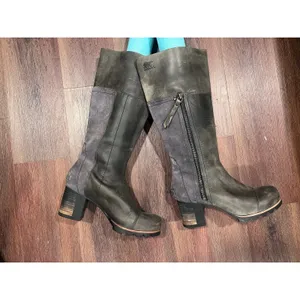 SOREL Addington Tall Waterproof Leather Knee High Lug Heel Boots 7.5 thumbnail 4