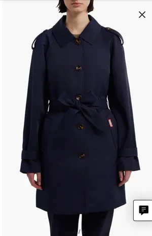 New with tags Hunter Stacy Water Resistant Trench Coat Size Large Navy thumbnail 1