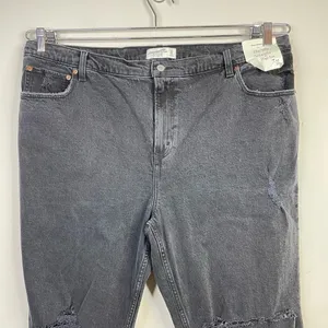 Abercrombie Fitch 90s Straight Ultra High Rise Distressed Black Jeans 35 20 new thumbnail 3