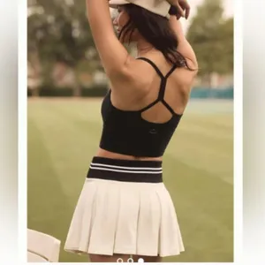 Daily Practice Anthropologie Women's Size XL Kick Back Pleated Mini Skirt White thumbnail 2