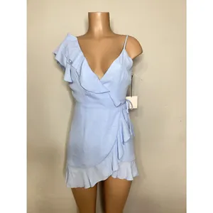 New. SUPERDOWN light blue wrap dress thumbnail 7
