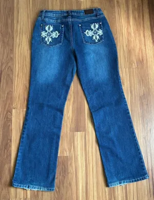 Vintage Earl Jean Bootcut Denim with Embroidered Back Pockets Size 10P thumbnail 1