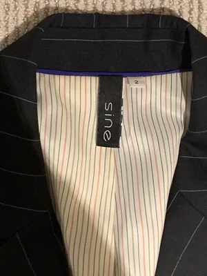 Anthropologie Sine navy pinstripe blazer thumbnail 7